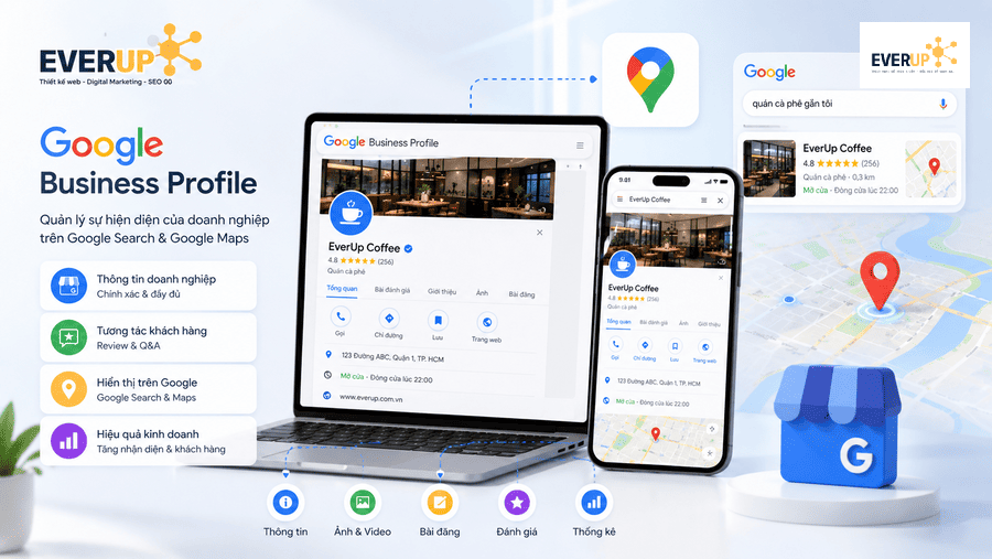 Google Business Profile giúp doanh nghiệp quản lý thông tin trên Google Search và Google Maps