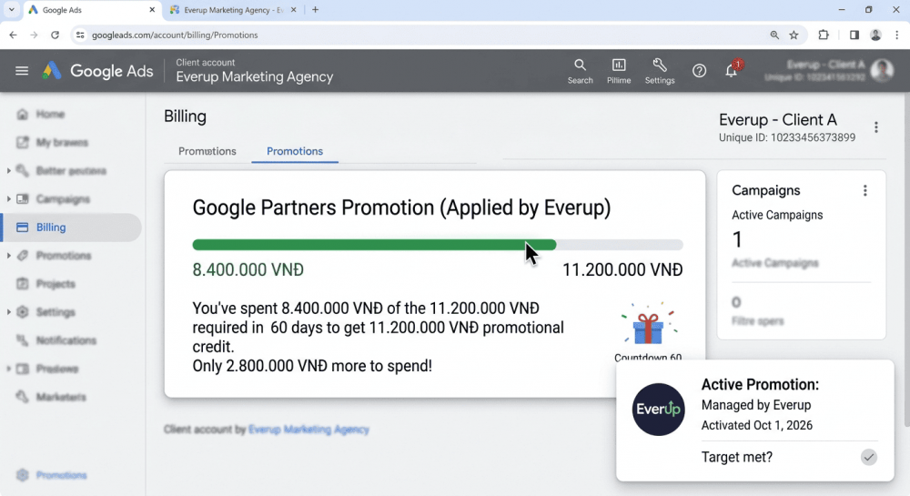 Hướng Dẫn Nhận Tín Dụng Google Ads 5.600.000đ, 11.200.000đ và 17.000.000đ