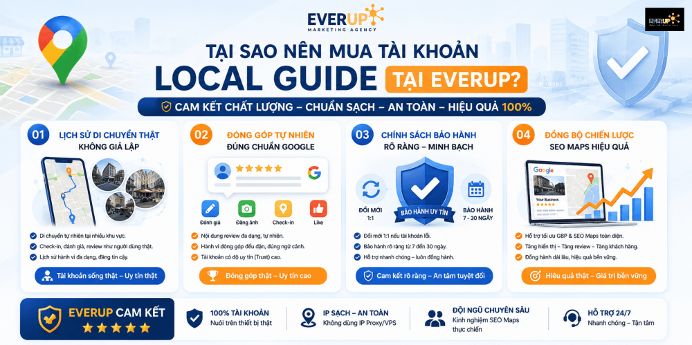 Tại Sao Nên Mua Tài Khoản Local Guide Tại Everup Marketing Agency?