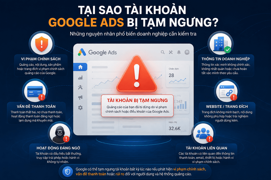 Tại Sao Tài Khoản Google Ads Bị Tạm Ngưng? Cách Nuôi Tài Khoản Trust